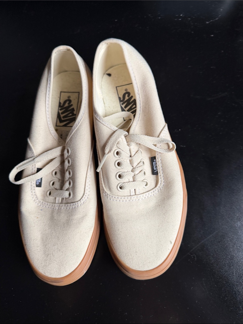 Vans Beige Canvas Sneakers with Gum Outsole